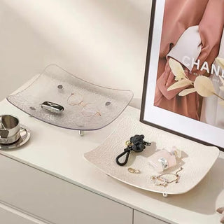 Wavy pattern large tray with legsin  for storage.