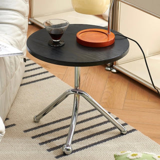 Silver Twist Leg Round Mini Side Table