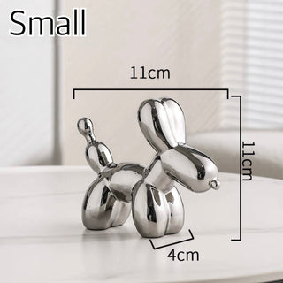 piece set: Balloon dog motif ornament silver.