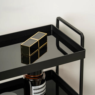 Black Frame Three-Tier Storage Display Rack  Monotone