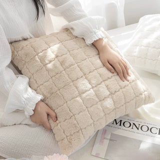 Faux Fur Grid Cushion Cover  45 x 45 cm