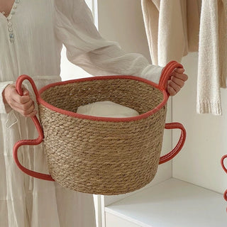Wavy Handle Basket  Storage Basket Laundry