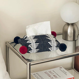 PomPom Mix Color Knit Tissue Case Cover