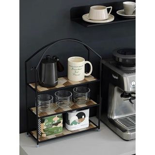 Iron Frame Three-Tier Display Rack  Storage
