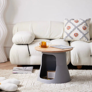 PetHouse Wood Top Round Side Table  Sofa Table Cat House Multifunctional