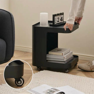 Caster-equipped U-shaped storage side tablein  wagon
