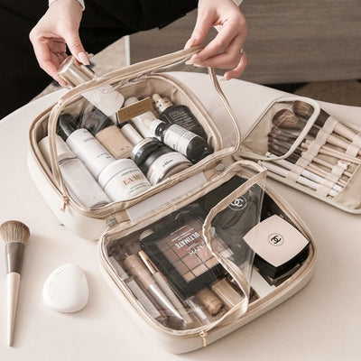 XL Large Capacity Three-Layer Cosmetic Storage Pouch Travel Pouch