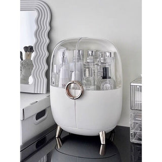 Circle Handle Legged Cosmetic Box Storage