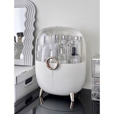 Circle Handle Legged Cosmetic Box Storage