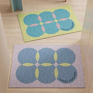 Colorful polka dot entrance mat 50 x 80 cm for removing mud.