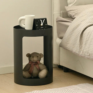 Iron Round Open Storage Cylindrical Side Table