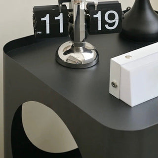Castered Three-Tier Iron Side Table with Holes