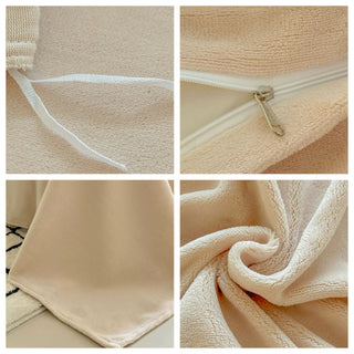 Frill Lace Milk Velvet Winter Duvet Cover Set Beige Bed Cover Bedding Cover