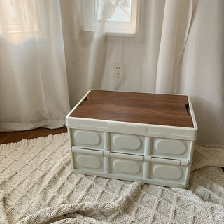 Wood Folding Container with Lid  3 Sizes