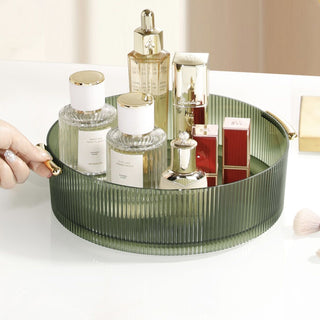 Striped Pattern 360 Degree Rotating Cosmetic Storage Tray