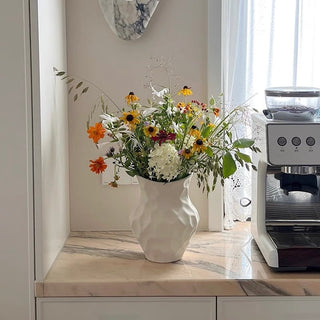 Uneven Ceramic Monotone Flower Vase