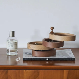Natural Wood Sliding Tier Accessory Tray for Small Items Storage