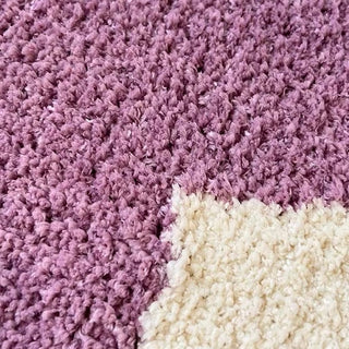 Purple Flower Motif Door Mat  50 x 80 cm