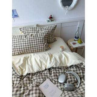 Black and Ivory Check Pattern Duvet Cover Set 2 Sizes  All Seasons