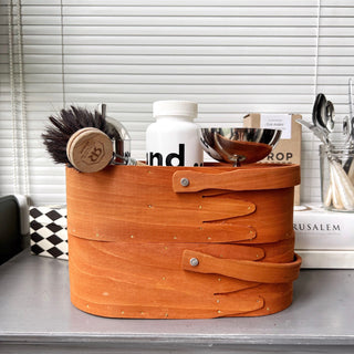 Handled Wooden Shaker Box Storage Basket