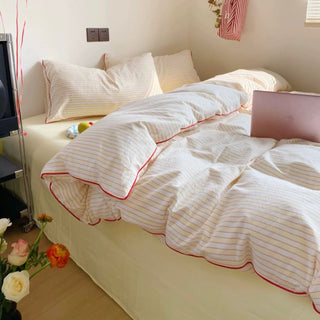Colorful Stripe Cotton Duvet Cover Set