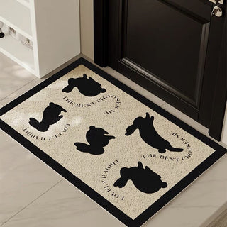 Rabbit pattern entrance mat 50 x 80 cm mud-removing mat