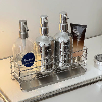 Stainless steel simple basket silver dish drainer small item storage.