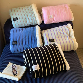 Color Stripe Pattern Fluffy Soft Blanket 100 x 150 cm Blanket Throw