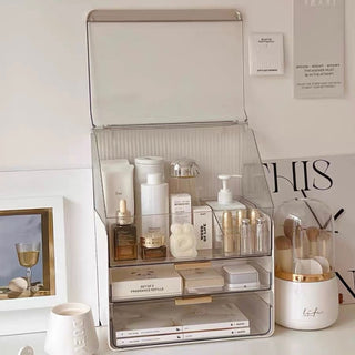 Large Capacity Lidded Drawer Cosmetic Storage Box