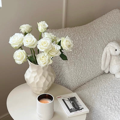 Uneven Ceramic Monotone Flower Vase