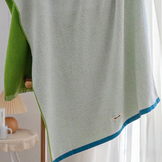 Two-tone solid color bath towel 100% combed cotton absorbent large size towel blanket