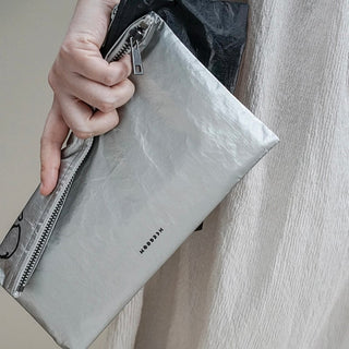 Body Nuance Art Cosmetic Storage Flat Pouch  Silver