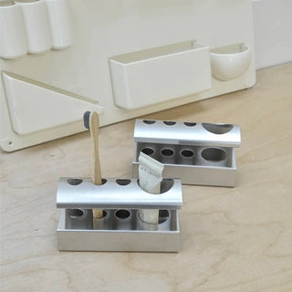 Stainless steel silver simple toothbrush stand