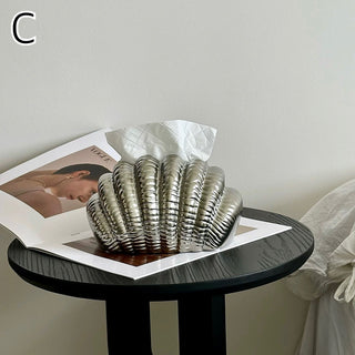 Shell motif modern ceramic tissue case