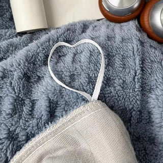 Blue Gray Thick Milk Fleece Winter Duvet Cover Set