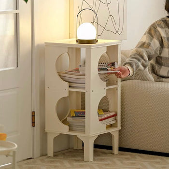 Legged Curved Three-Tier Storage Display Rack Side Table