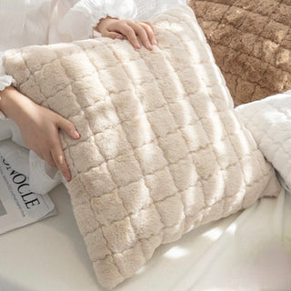 Faux Fur Grid Cushion Cover  45 x 45 cm