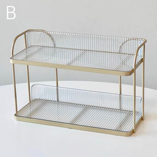 Striped Desktop Two-Tier Storage Rack