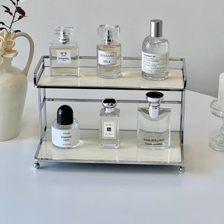Desktop display two-tier storage rack