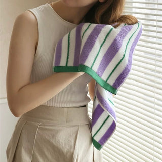 Mixed Stripe Color Face Towel  100% Cotton Combed Cotton Absorbent
