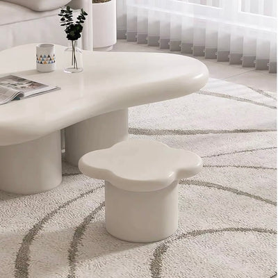 White Cream Stool  Chair Side Table