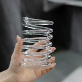Acrylic Clear Spring Brush Stand Pen Holder