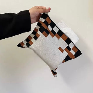 Mosaic Pattern Knit Tissue Case   Hanging Type