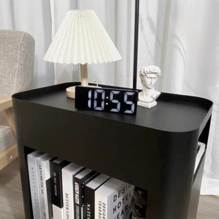 Caster-equipped 30cm wide iron storage wagonin  side table