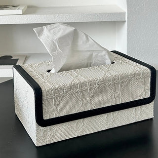 Faux Leather Piping Modern Tissue Case