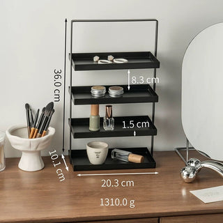 Iron Rectangular Four-Tier Trayin  Storage Rack
