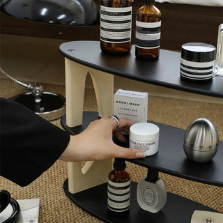 Retro Asymmetrical Design Three-Tier Storage Display Rack
