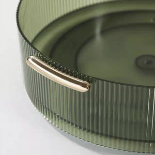 Striped Pattern 360 Degree Rotating Cosmetic Storage Tray