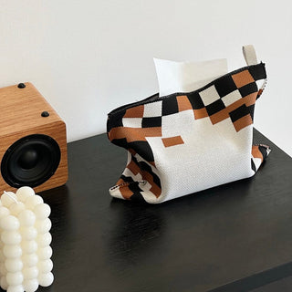 Mosaic Pattern Knit Tissue Case   Hanging Type