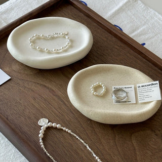 Plump Ceramic Oval Accessory Tray   Small Item Holder Plate Tray